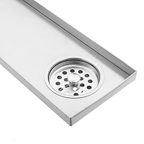 PrimeMatik - Abflussrinne doppelter 70x10cm mit mattem Edelstahlgitter – Bild 6