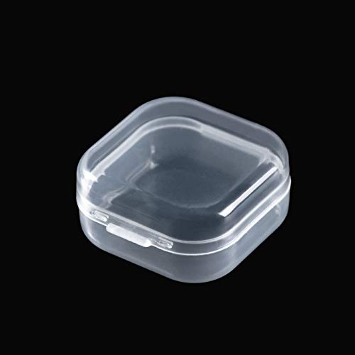 24pcs Small Plastic Beads Storage Containers Clear, Craft Organizers Storage Box, Mini Plastic Boxes for Storage with Hinged Lids of Small Items, Jewelry, Hardware, Office Supplies (1.38x1.38x0.71 In)