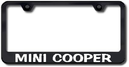 Mini Cooper Black License Plate Frame - 2 caps Included