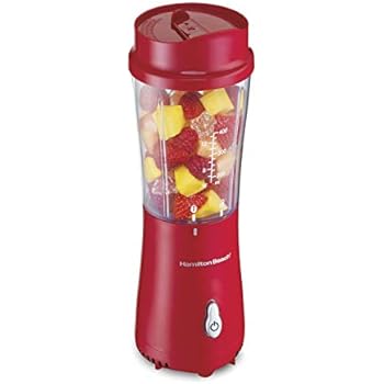 Hamilton Beach Personal Blender for Shakes and Smoothies with 14oz Travel Cup and Lid, Red (51101RV)