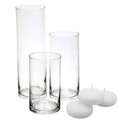 Amazon Com Royal Imports Glass Cylinder Vases Set Of 3