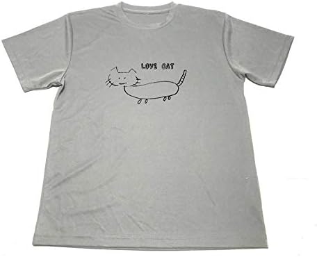 Amazon Tシャツ グレー 猫 ドライ ゆるキャラ 脱力系 アート ネコ グッズ Tシャツ カットソー 通販