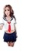 Lingeriecats Sexy Dream Girl School Costume (Free Sport Pant Gift) Blue/White, Free Size (Bust- 32