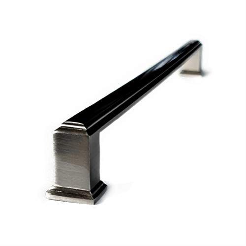 Set of 6 Art Deco Style Handles in Brushed Satin Nickel Finish – Boss Bar Bow Handles 128mm, 192mm, 288mm – Kitchen Cabinet & General Furniture Handles by FFF (288mm Between Fixings)