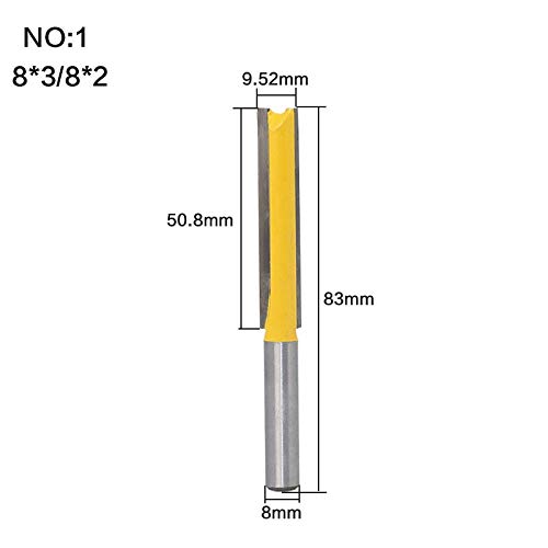 Tool Woodwork - 1 Pc Straight/dado Router Bit 1/2" Dia. X 3" Length - 8" Shank Woodworking Cutter Wood Cutting Tool