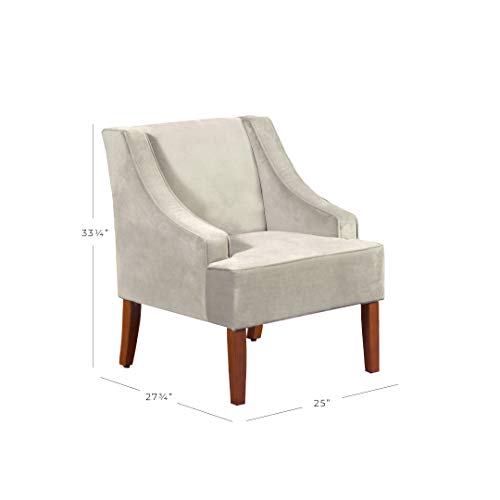 HomePop Swoop Arm Accent Chair, Velvet Grey Pricepulse