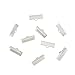 Craftdady Silver Ribbon Ends 100Pcs 20x8mm Bookmark Pinch Crimp Clamp Cord End Fastener Clasps with 2mm Loop for Leather Suede Jewelry Making