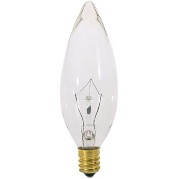 Satco S3390 120V E14 Euro Base 25-Watt B9.5 Light Bulb, Clear