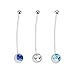 BodyJ4You Pregnant Belly Ring Crystal Set of 3 Flexible Belly