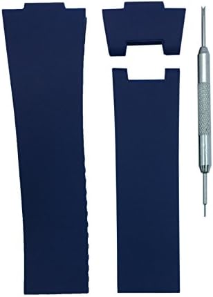 For Ulysse Nardin Marine 25mm Blue Watch Band Strap - Free Spring Bar Tool