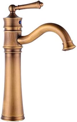 Cucsaist Faucet high-end basin faucet copper antique European hot and cold water faucet heightened hot and cold above counter basin faucet retro faucet, A