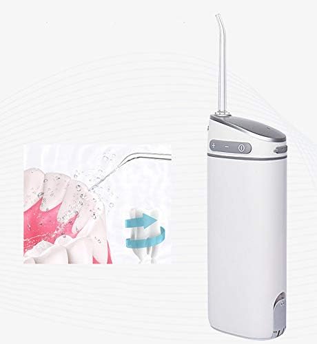 Rabbfay Home Portable Usb Waterproof Water Flosser Cordless Dental Oral Irrigator for Teeth Cleaning, with 10 Adjustable Water Pressure with 2 Nozzles, for Kids and Adults Compatible