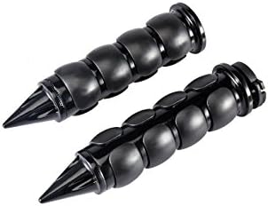 Radracing Motorcycle 1" Handle Bar Hand Grips with Throttle fit for Harley Softail Electra Glide Classic FLHTC Black Spike Rubber
