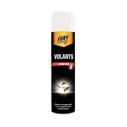 FURY Insecticide Tous Volants 400 ml - Tue Mouches, Moustiques et Moustiques Tigres - Action Foudroyante - Aérosol Parfum Citronnelle