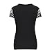 Tiantianmei Women's Bandage V Neck Lace Shoulder Short Sleeve T Shirt Black XL
