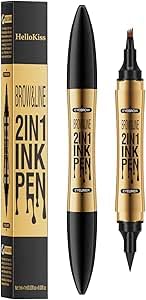 Brow Pencil Dark Brown - Microblading Eyebrow pen-Waterproof Eyebrow Pen & Eyeliner Pencil 2 in 1 Waterproof,Durable for Everyday Glam (02# dark brown)