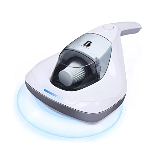 Boreas Handheld Allergen Vacuum Cleaner UV Bed Vacuum Cleaner Kills Allergens/Mite/Bacteria, Large Pulsating Pad True HEPA Filter removes Dander Hair Dust Pollen, for Allergies and Pet, AP002