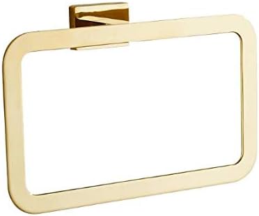 LYLE Bathroom Square Towel Ring Towel Holder Towel Rail Stainless Steel Construction, Gold #LYLE71