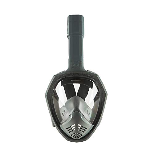 Miya Adults Swim Mask (3rd Gen), Folding Dive Mask Underwater Snorkel Set Seaview 180 Degree Wide Breath Masks Safe Waterproof Scuba Anti Fog Full Face Mask Dive Training Suitable for Adults -Gray
