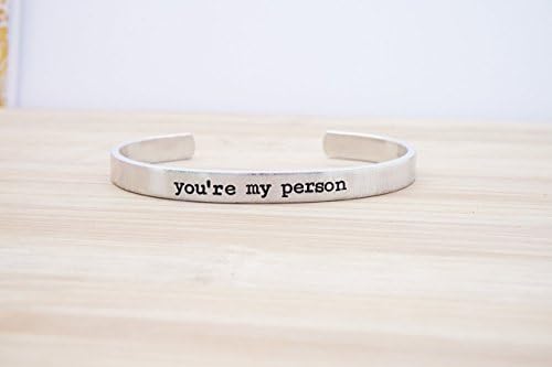 You're my Person Hand Stamped Cuff Bracelet - Silver Jewelry - FMB