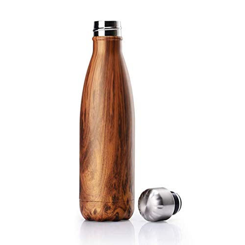 KAV 500ml/18 oz Double Wall Vacuum Insulated Water Bottle with Leak-Proof Design Stainless Steel Cola Shape Keeps Drinks Hot and Cold - for Outdoor Sports, Hiking, Running, Campaigns