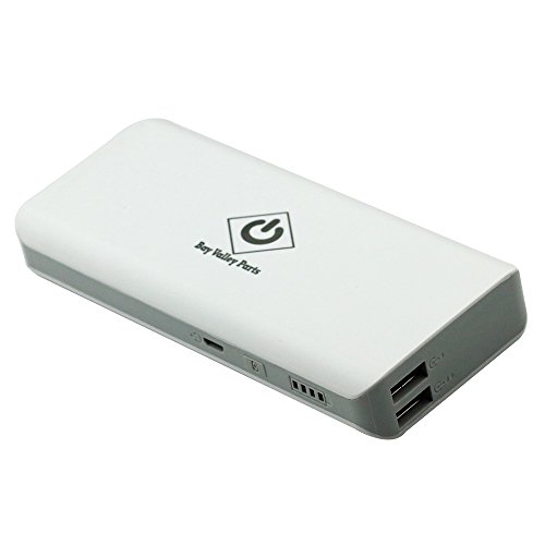 Bay Valley Parts Dual USB 10000mAh Universal Rechargeable Power Bank - White