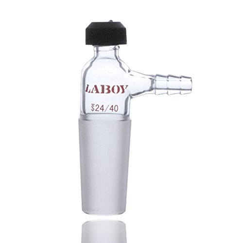 Laboy HMA012203 Glass Inlet Thermometer Adapter 24/40 with Side Hose Connection Lab Glassware
