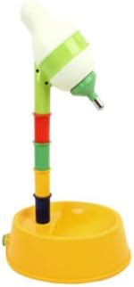 Water Bottle & Food Bowl 2 in 1 Stand-type Feeder Dish Bowl for PET Dog Cat Yellow Color