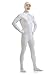 JustinCostume Spandex Open Face Full Bodysuit Zentai Suit, XL, White
