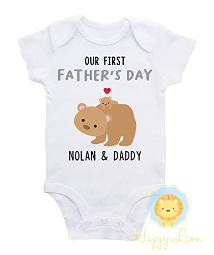 Happy Lion Clothing - First Fathers day baby shirt, personalized first Fathers day outfit, first fathers day gift, unisex first fathers day outfit