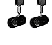 KING SHA 2 Pack Universal Line Voltage Track Lighting Heads Compatible H Type 3-Wire Single Circuit Track Systems,E26 Base,Black,ETL Listed