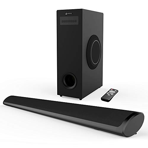 Meidong Sound Bar with Subwoofer, Meidong 2.1 Channel TV Soundbar System Bluetooth Wired and Wireless Home Theater(36.6 Inch/Bluetooth/Opt/RCA/AUX/Remote Control)
