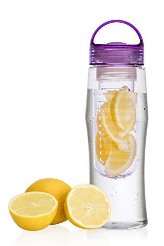 Vinsani Fruit Fuzer Water Bottle Health Drink Maker with Fruit Infusion Infuser Aqua Hydration Purple