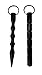 JCV Black Metal Kubaton Keychain / Keyring Pair for Pressure Tip Self Defense