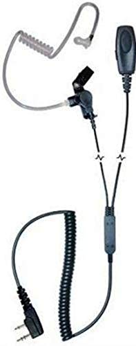 Klein Electronics PATRIOT-M1 Patriot Professional 2-Wire Surveillance Earpiece for Motorola/Blackbox/HYT/Relm/TEKK Radios, TRUE Noise Reduction Microphone, Dual PTT Pust-To-Talk Button Switches