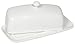 Now Designs Stoneware Rectangle Butter Dish with Lid, White 4.5 x 8 in
