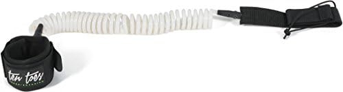 Ten Toes The Helix 10' Coiled Leash for Stand Up Paddle Board-White