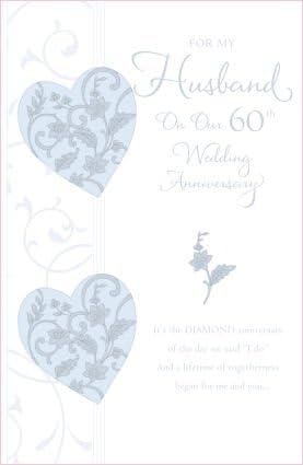 Husband 60 Anniversario Di Matrimonio Anniversario Di Matrimonio Nozze Di Diamante Biglietto D Auguri Amazon It Casa E Cucina