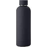 FAMKX 17oz Stainless Steel Insulated Narrow Mouth Sports Water Bottle, Double wall Cola Shape Vacuum flask (500ml, Black)
