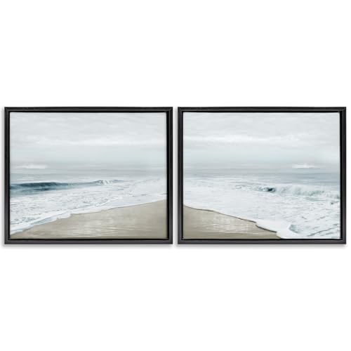 Coastal Morning Bliss Seascape, 24 x 30 Inch Canvas in Floater Frame Set