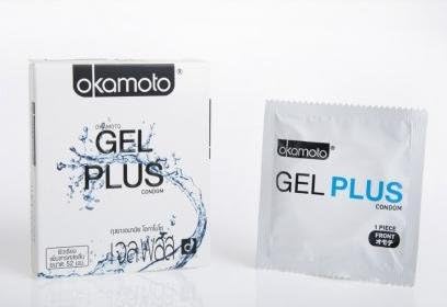 Okamoto GEL PLUS 52mm.(1 box of 2 pieces)