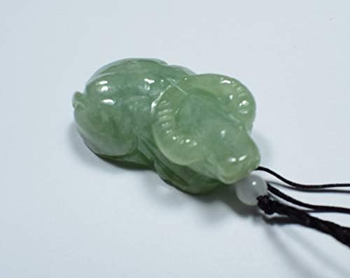 gojade Certified Green 100% Natural A Jade Jadeite Pendant Cow Ox 招财牛 700653