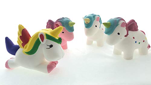 A&S creavention 4pcs Unicorn Squishes Squeezed Toy Set, Stress Relief Toys For Kids and Adults