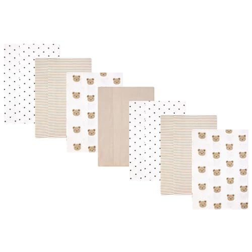 Hudson Baby Unisex Baby Cotton Polyester Flannel Burp Cloths 7-Pack, Cozy Cutie…