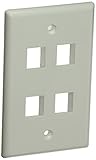 Monoprice 106731 Wall Plate for Keystone 4 Hole, White