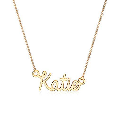 Turandoss Katie Necklace, 14K Gold Plated Name