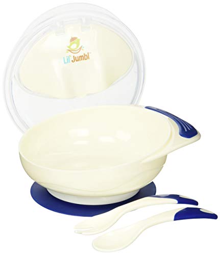 Suction Bowls Set 3 Piece with Cutlery and Easy Lid for Baby and Children Stay Put Spill Proof FDA Approved BPA Free (Certified Refurbished)