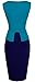 HOMEYEE Women's Elegant Chic Bodycon Formal Dress B288 (L, Turquoise + Dark Blue)