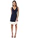 PattyBoutik Women's Block Color V Neck Faux Wrap Dress