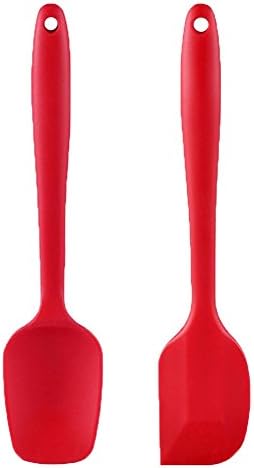 Spatulas Silicone Heat Resistant, 600ºF Heat-Resistant Spatulas & Baking Spoon ,Safe Soft and Non-stick Flexible Rubber Spatulas with Stainless Steel Core Design(Red)